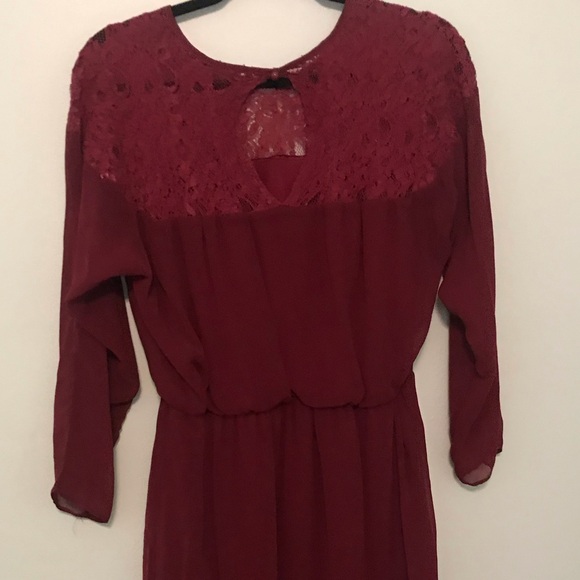 ASOS long sleeve maroon dress - Picture 6 of 8